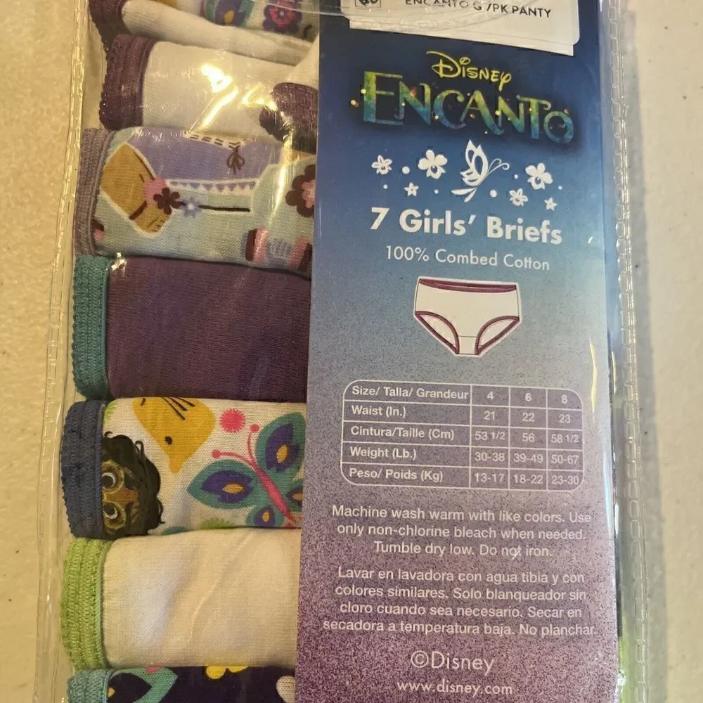 Disney ENCANTO Girls Size 4 Briefs 7 pack NEW
